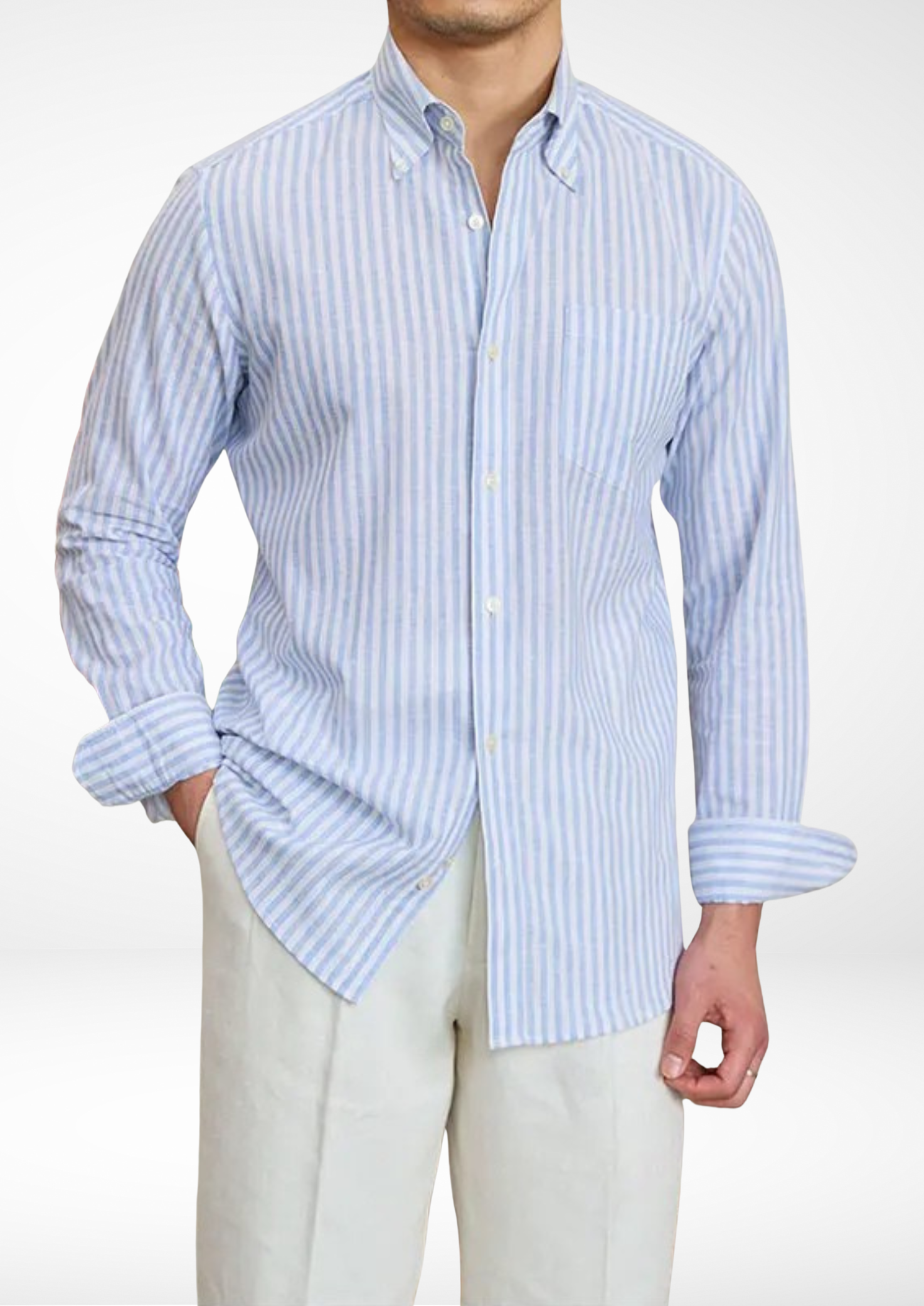Camicia a righe Portofino Heritage – Azzurro